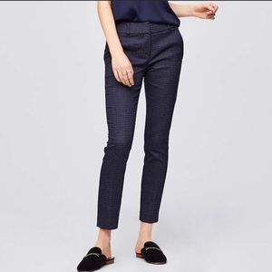 Ann Taylor Loft Julie Skinny Pants 10 Navy Jacquard